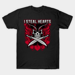 I Steal Hearts Valentines Day Pirate T-Shirt